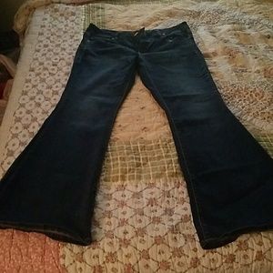 Womans American eagle boho flares size 14 stretch